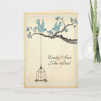 Einladungen für Hochzeiten von Vintagen Vogelarten