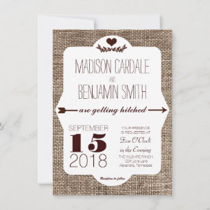Einladungen für Hochzeitsfeiern mit Hitched Burlap