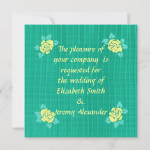 Einladungen für Hochzeitsfeiern mit vier Gelben Ro