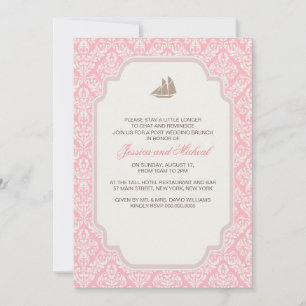 Einladungen für Hochzeitssendungen Rosa Damaske