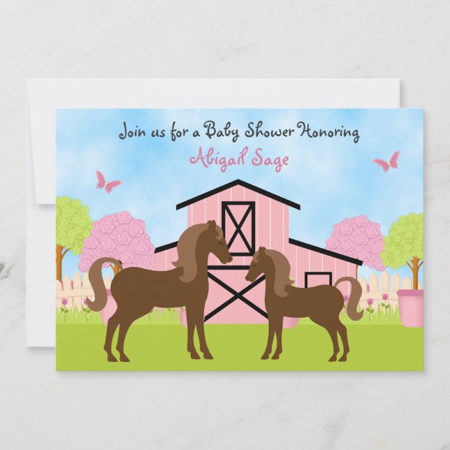 Einladungen für hübsche Pferdekinderwache (Vorderseite)