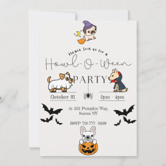 Einladungen für Hunde Halloween-Party