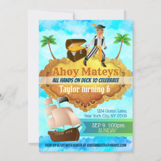 Einladungen für individuelle Piraten zum Geburtsta