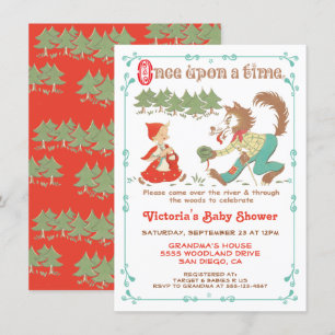 Einladungen für kleine Red Riding Hood Baby Dusche