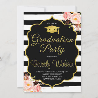 Einladungen für Krankenpflege Gold und Schwarz