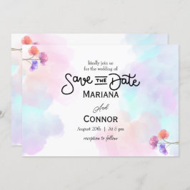 Einladungen für künstlerische Hochzeiten in Rosa u