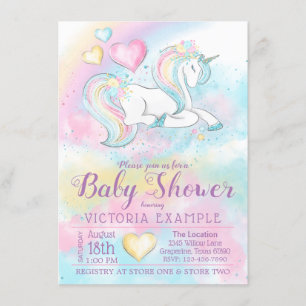 Einladungen für Mädchen Unicorn Kinderdusche
