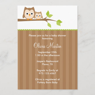 Einladungen für Mama und Baby Owl Baby Dusche