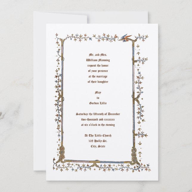 Einladungen für mittelalterliche Illuminierte Drac (Vorderseite)