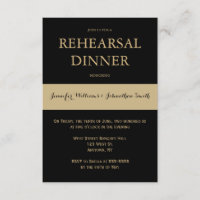 Einladungen für moderne Probe in Schwarz und Gold