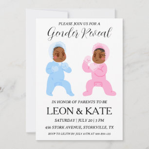 Einladungen für moderne Rosa und Blau