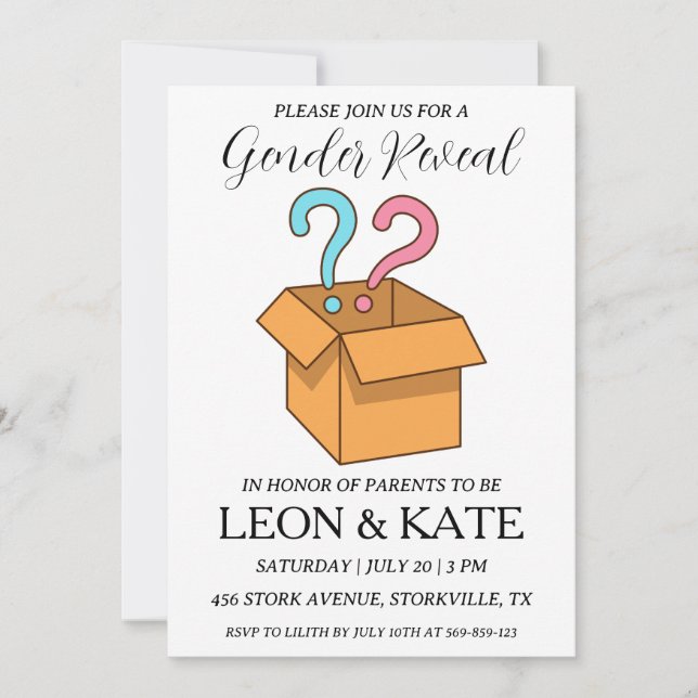 Einladungen für moderne Rosa und Blau (Vorderseite)