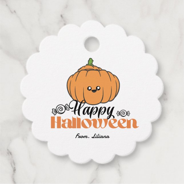 Einladungen für niedliches Halloween-Party testen  Geschenkanhänger (Vorderseite)