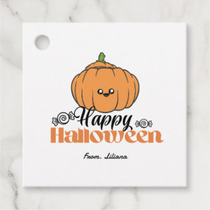 Einladungen für niedliches Halloween-Party testen Geschenkanhänger