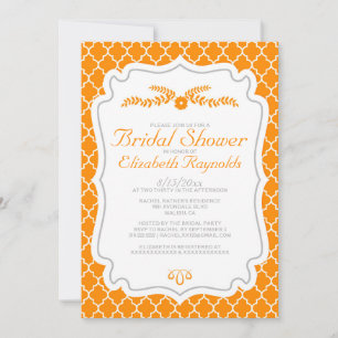 Einladungen für Orange Quatrefolien Bridal