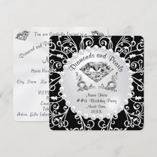 Einladungen für personalisierte Diamanten und Perl