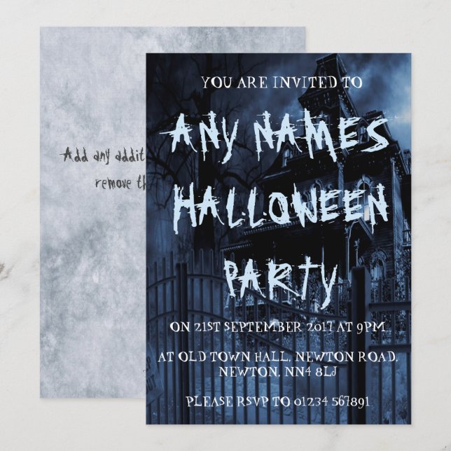 Einladungen für Personalisiertes Halloween-Party i (Vorne/Hinten)