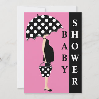 Einladungen für Polka Dot Baby Dusche {Pink}