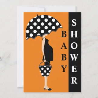 Einladungen für Polka Dot Baby Shower {Orange}
