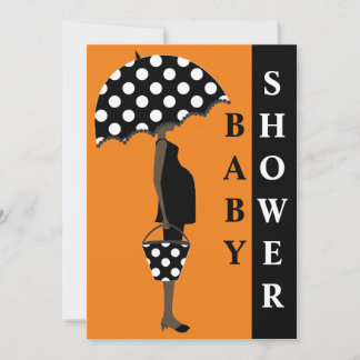 Einladungen für Polka Dot Baby Shower {Orange}
