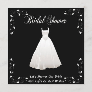 Einladungen für Schwarz-Weiß-Brautparty