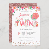 Einladungen für Twin Girls Baby Shower