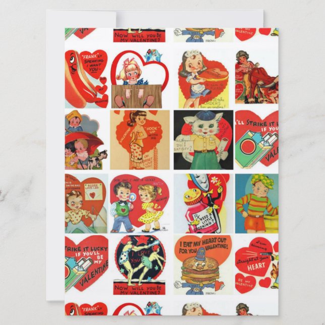 Einladungen für Vintage Valentinstag-Karten (Vorderseite)