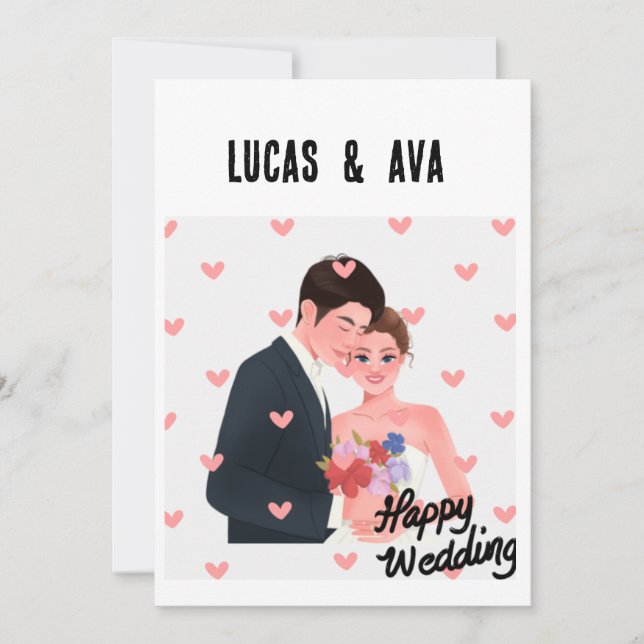 "Einladungen für wahre Liebe" Einladung (Vorderseite)