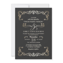 Einladungen Hochzeiten Art Deco Gold