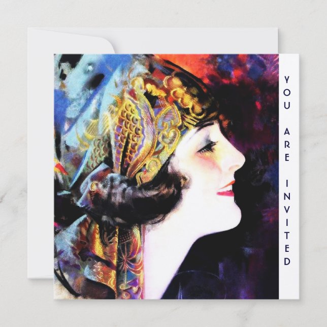 Einladungen, Martha Mansfield, metallisches Goldla Einladung (Vorderseite)