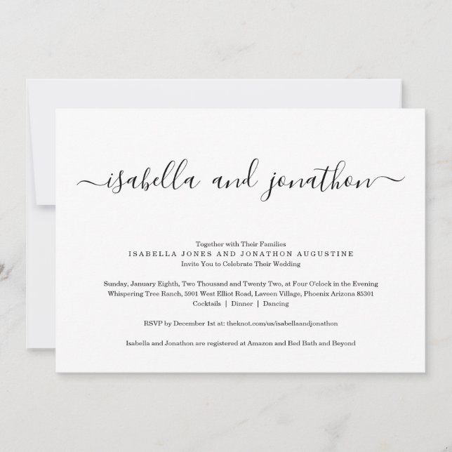 Einladungen mit UAWG & Registry für eine Hochzeit (Vorderseite)