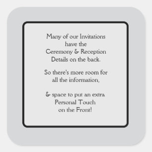 Einladungen Quadratischer Aufkleber