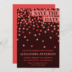 Einladungen Save the Date Confetti zum 37. Geburts