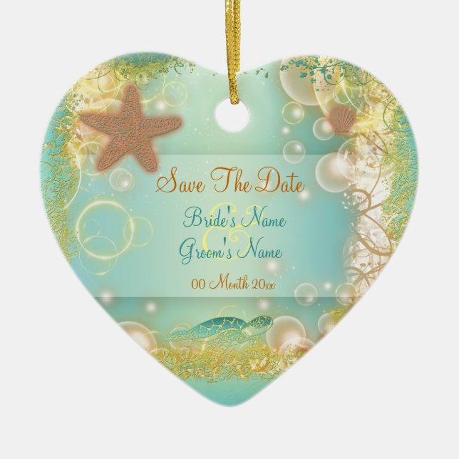 Einladungen Save the Date Keramik Ornament (Vorne)