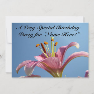 Einladungen Special Geburtstagsparty Pink Lily