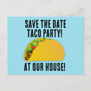 EINLADUNGEN TACO PARTY SAVE THE DATE POSTKARTEN