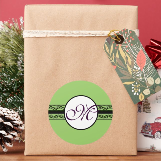 Einladungen und Geschenke für Monogram-Hochzeiten Runder Aufkleber (Feiertag)