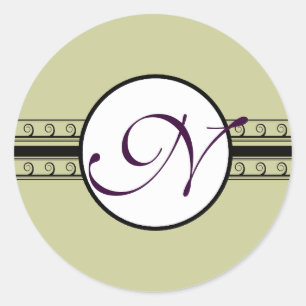 Einladungen und Geschenke für Monogram-Hochzeiten Runder Aufkleber