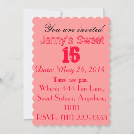 Einladungen von 16 . Geburtstag - Hübsch rosa