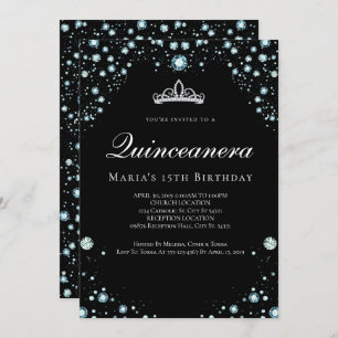 Einladungen von Black and Diamond Quinceanera