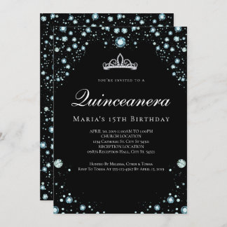 Einladungen von Black and Diamond Quinceanera