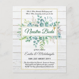 Einladungen von Boda, Spanische Hochzeitgemeinde Flyer