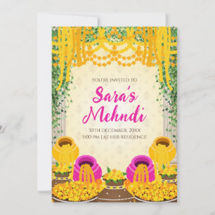 Einladungen von Digital Mehndi als Dholki-Einladun