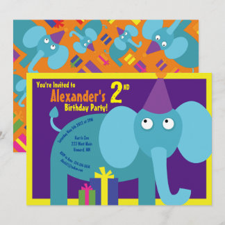 Einladungen von Elephant Animal Kid zu Geburtstags