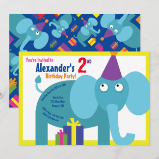 Einladungen von Elephant Animal Kid zu Geburtstags