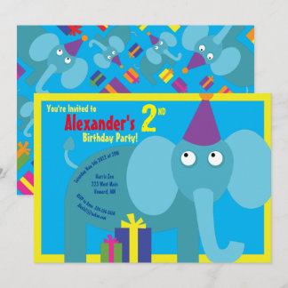 Einladungen von Elephant Animal Kid zu Geburtstags