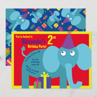 Einladungen von Elephant Animal Kid zu Geburtstags