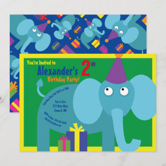 Einladungen von Elephant Animal Kid zu Geburtstags