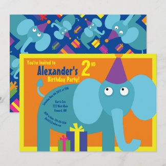 Einladungen von Elephant Animal Kid zu Geburtstags