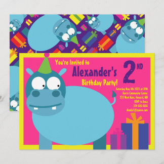 Einladungen von Hippo Animal Kid zu Geburtstagspar